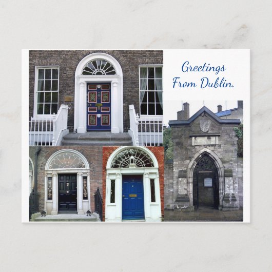 Antiek deuropslag, groeten uit Dublin Briefkaart (Voorkant)