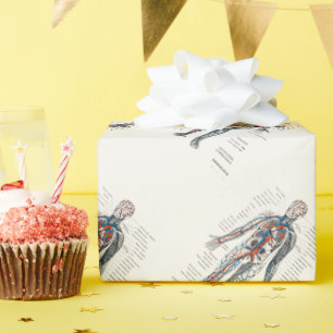 Antiek Diagram van het Bloedsomloopstelsel Cadeaupapier