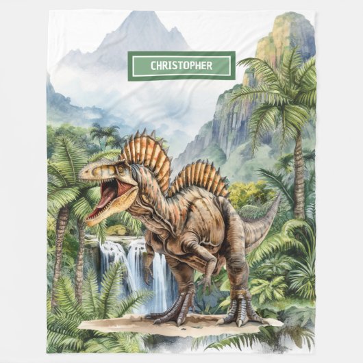 Antiek Dinosaurus Gepersonaliseerde Deken Jongens  (Voorkant)