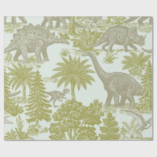 Antiek dinosaurus toilepatroon cadeaupapier