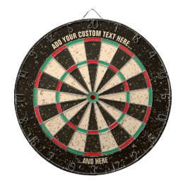 Antiek Distressed Dartboard met aangepaste tekst Dartbord