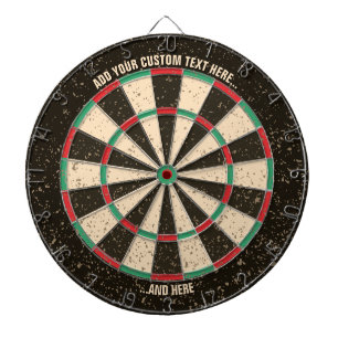 Antiek Distressed Dartboard met aangepaste tekst Dartbord