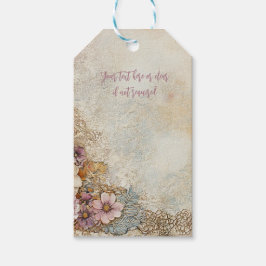 Antiek Distressed Lace gepersonaliseerde decoupage Cadeaulabel
