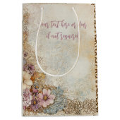 Antiek Distressed Lace gepersonaliseerde decoupage Medium Cadeauzakje (Voorkant)