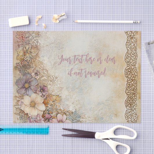 Antiek Distressed Lace gepersonaliseerde decoupage Tissuepapier (Craft)