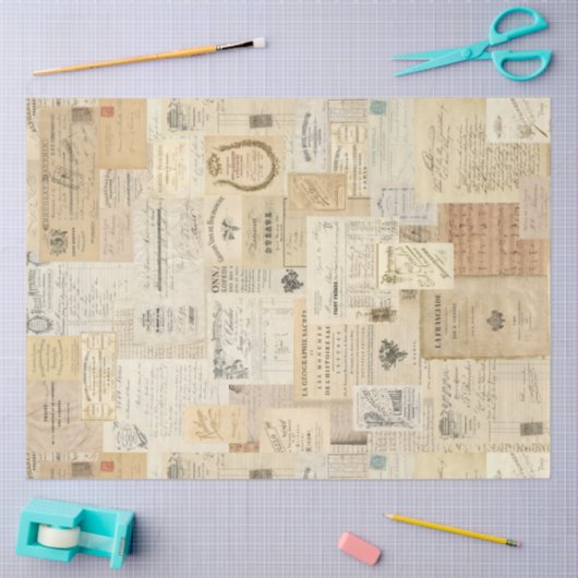 Antiek document Ephemera-weefselpapier Tissuepapier (Craft)