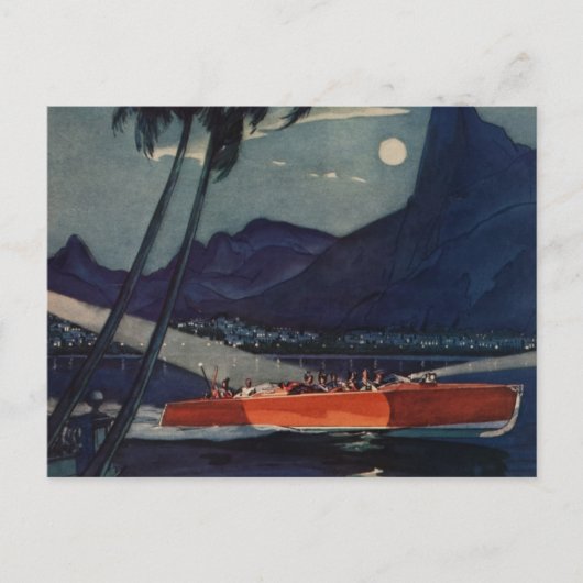 Antiek Dodge Motor Boat Lycoming Zee Briefkaart (Voorkant)