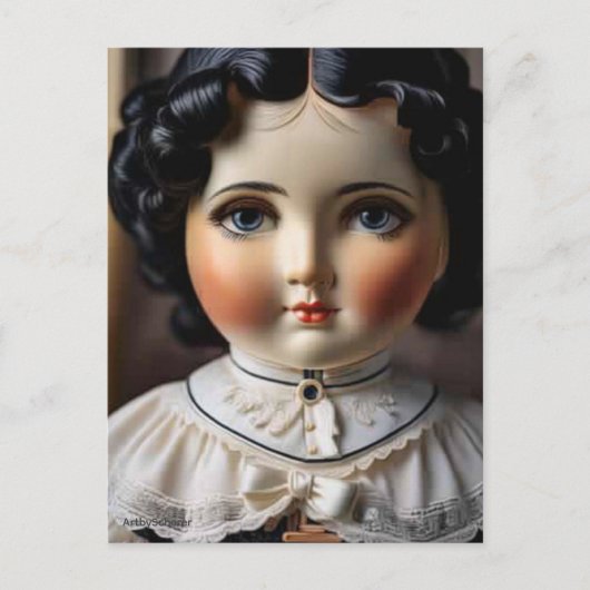 Antiek Doll Briefkaart - Nostalgische charme (Voorkant)