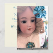 Antiek Doll Flat Hanukkah Kaart (Voorkant / Achterkant)