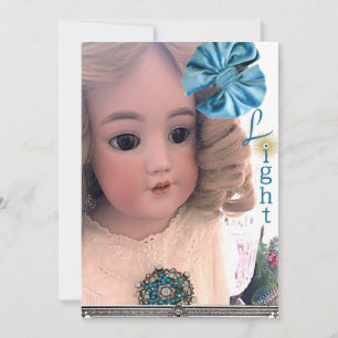 Antiek Doll Flat Hanukkah Kaart