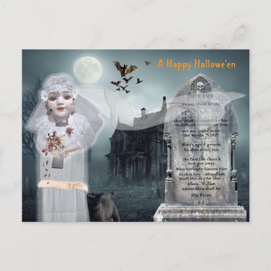 Antiek Doll Ghost Bride Briefkaart (Voorkant)