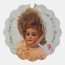 Antiek Doll Ornament Gift Kaart