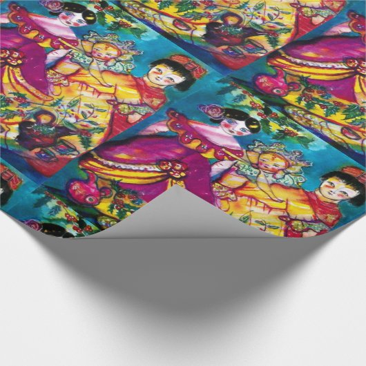 Antiek DOLLAR EN CHRISTMAS-ORNAMENS Cadeaupapier (Hoek)