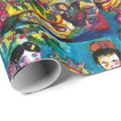 Antiek DOLLAR EN CHRISTMAS-ORNAMENS Cadeaupapier (Rol Hoek)