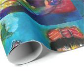 Antiek DOLLAR EN CHRISTMAS-ORNAMENS Cadeaupapier (Rol Hoek)