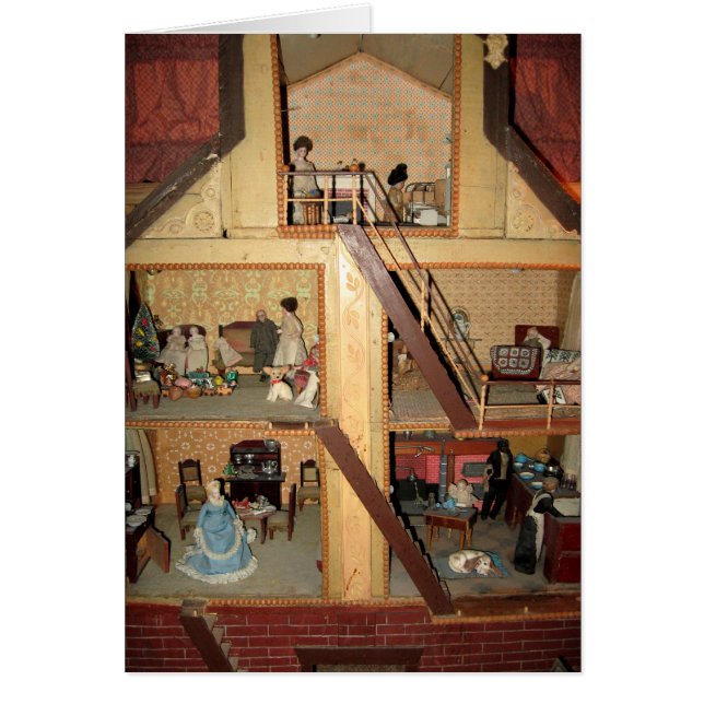 Antiek Dollhouse-kaart - Blank (Voorkant)