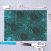 Antiek  donker Blauwgroen Victoriaans patroon Tissuepapier (Craft)