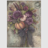 Antiek donker bloemboeket Ephemera Decoupage Tissuepapier (Voorkant)
