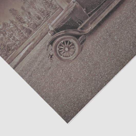  Antiek donkerdonker sepia klassieke auto Tissuepapier (Detail)