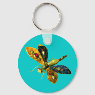 ANTIEK DRAGONFLY JEWEL Aqua Blue, Blauwgroen Sleutelhanger
