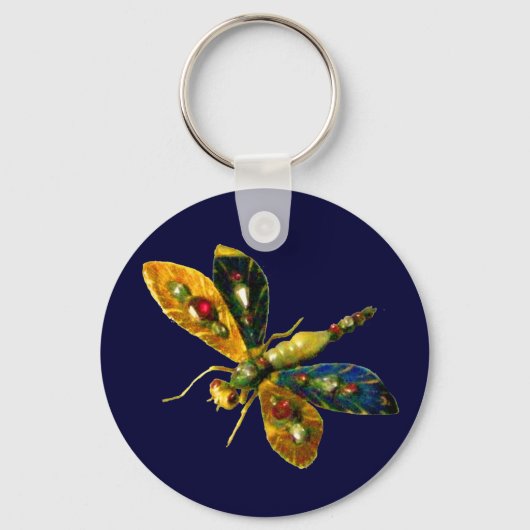 ANTIEK DRAGONFLY JEWEL Blue Sleutelhanger (Voorkant)
