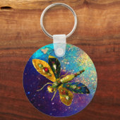 ANTIEK DRAGONFLY JEWEL IN BLUE GOLD SPARKLES SLEUTELHANGER (Achterkant)