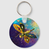 ANTIEK DRAGONFLY JEWEL IN BLUE GOLD SPARKLES SLEUTELHANGER (Achterkant)