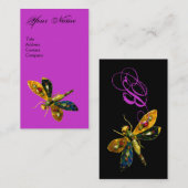 ANTIEK DRAGONFLY JEWEL MONOGRAM Paars Visitekaartje (Voorkant / Achterkant)