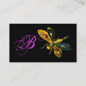 ANTIEK DRAGONFLY JEWEL MONOGRAM Paars Visitekaartje (Achterkant)