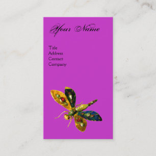 ANTIEK DRAGONFLY JEWEL MONOGRAM Paars Visitekaartje