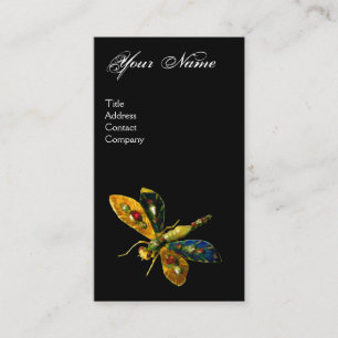 ANTIEK DRAGONFLY JEWEL MONOGRAM; zwart roze Visitekaartje