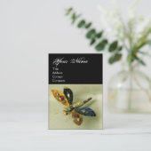 ANTIEK DRAGONFLY JEWEL MONOGRAM, zwart wit Visitekaartje (Staand voorkant)