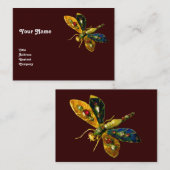 ANTIEK DRAGONFLY JEWEL, rood Visitekaartje (Voorkant / Achterkant)