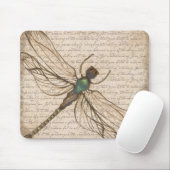 Antiek  dragonfly Mousepad Muismat (Met muis)