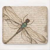 Antiek  dragonfly Mousepad Muismat (Voorkant)