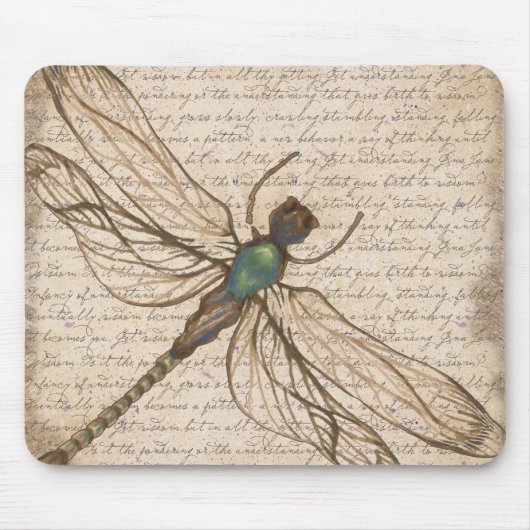 Antiek  dragonfly Mousepad Muismat (Voorkant)