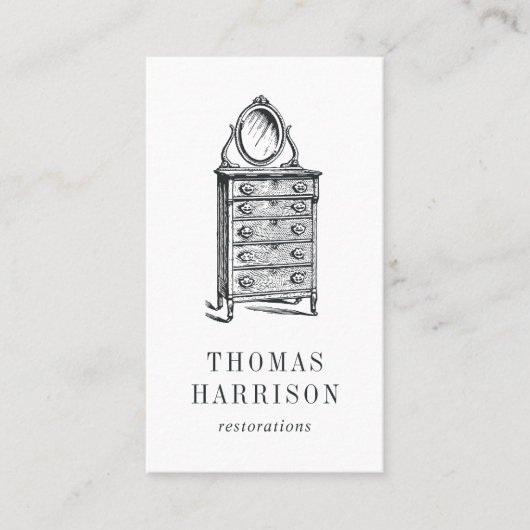 Antiek Dresser |  meubilair Visitekaartje (Voorkant)