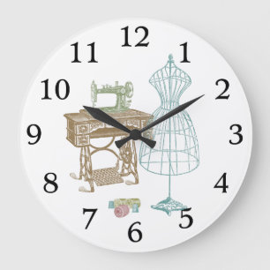 Antiek dressmaker Form Kit Sewing Desk Grote Klok