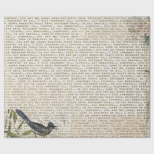 Antiek driekwart- en krantenpapier cadeaupapier (Vlak)