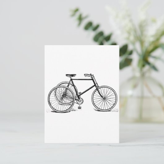 Antiek driewieler briefkaart (Staand voorkant)