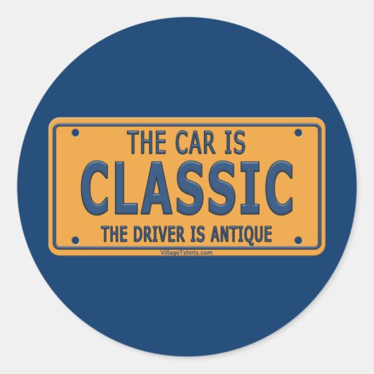 Antiek driversclassieke auto ronde sticker (Voorkant)