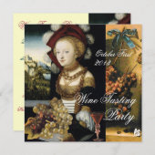 ANTIEK DRUIVEN WIJNGAARD WIJNPROEVERIJ FEESTJE KAART (Voorkant / Achterkant)