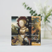 ANTIEK DRUIVEN WIJNGAARD WIJNPROEVERIJ FEESTJE KAART (Staand voorkant)