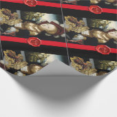 ANTIEK DRUIVENVINEYARDE WIJN MET RODE WAXZEGEL CADEAUPAPIER (Hoek)