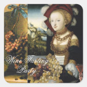 ANTIEK DRUIVENVINEYARDE WIJNBELANGRIJK VIERKANTE STICKER (Voorkant)