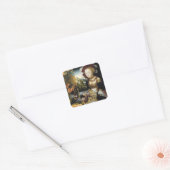 ANTIEK DRUIVENVINEYARDE WIJNBELANGRIJK VIERKANTE STICKER (Envelop)