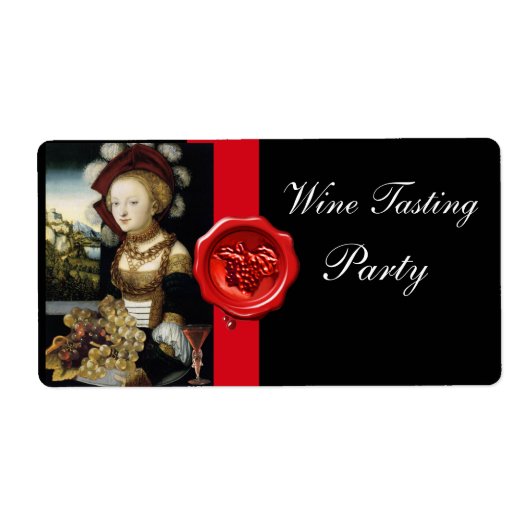 ANTIEK DRUIVENWIJNBELASTINGPARTIJ WAX SEAL ETIKET (Voorkant)