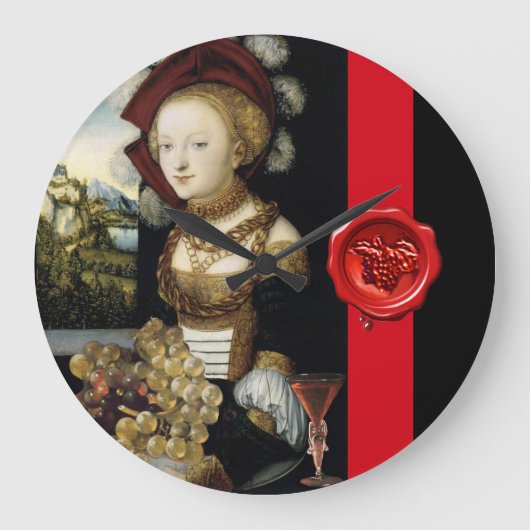 ANTIEK DRUIVENWIJNBELASTINGPARTIJ WAX SEAL GROTE KLOK (Voorkant)