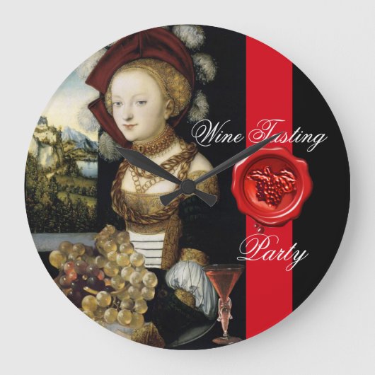 ANTIEK DRUIVENWIJNBELASTINGPARTIJ WAX SEAL GROTE KLOK (Voorkant)