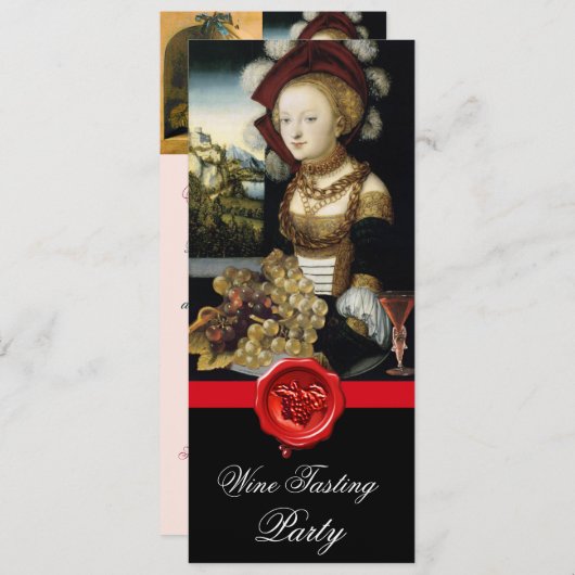 ANTIEK DRUIVENWIJNBELASTINGPARTIJ WAX SEAL KAART (Voorkant / Achterkant)